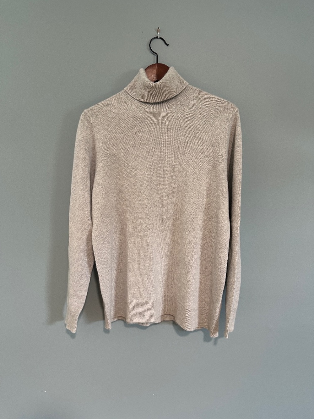Ann Taylor Cashmere Turtleneck Sweater, Gray, size XL